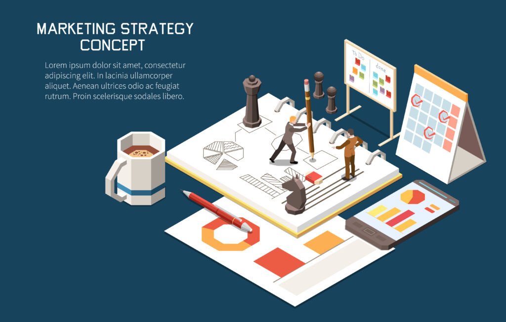 isometric strategy concept background